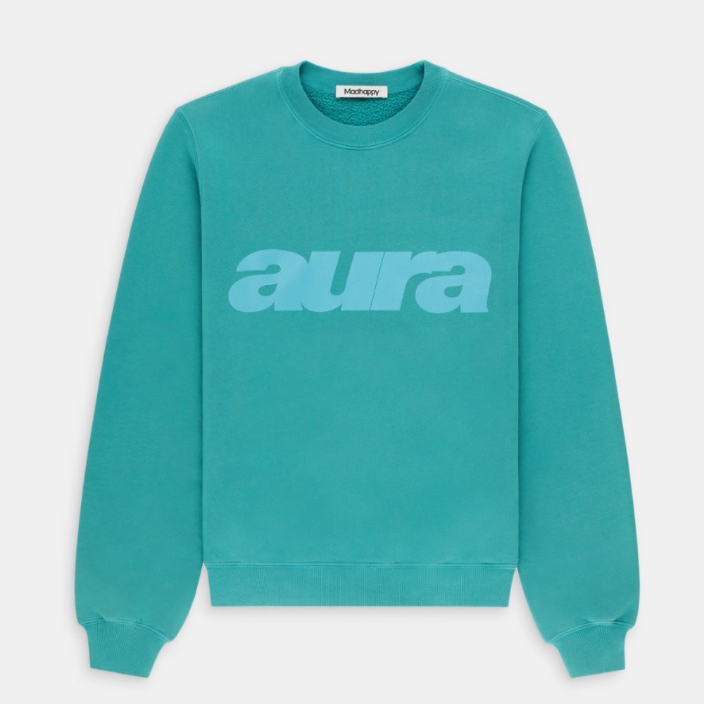 MADHAPPY AURA LOS ANGELES CREWNECK BALTIC TEAL